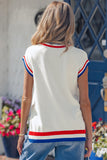 USA Vintage Trimmed Sleeveless Sweater