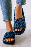 Open Toe Cheetah Print Slip On Slippers Slides