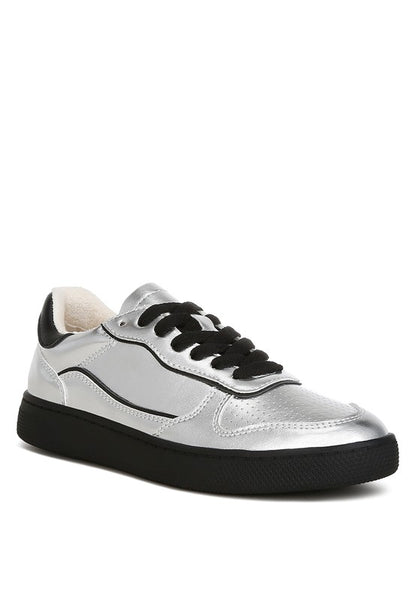 Metallic Faux Leather Everyday Sneakers