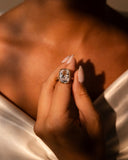 Sterling Silver Elongated Cushion Cocktail Ring 4ct & 8ct