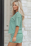 Stripe Terry Knit Top & Shorts Set
