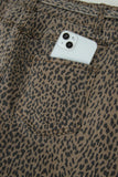 Leopard Denim Tie High Waist Shorts