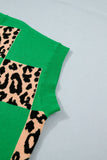 Leopard Checkered Short Sleeve PLUS Sweater