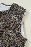 Elliana Leopard Print Slim Button Up Vest