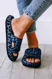 Open Toe Cheetah Print Slip On Slippers Slides