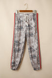 Camo Stripe Side Patchwork Drawstring Pants