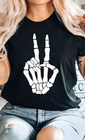 Skeleton Peace Sign Graphic Tee PLUS