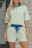 Stripe Terry Knit Top & Shorts Set