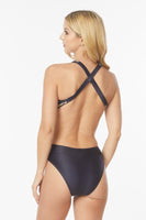 ONE-PIECE BATHING SUIT SIDE CUT-OUT WITH PRINTS ED