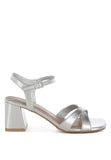 Edessa Metallic Ankle Strap Sandals