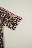 Leopard & Pink Detail Oversized T Shirt Dress