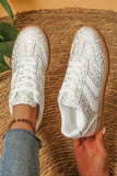 Leopard Cheetah Sparkle Printed Lace Up Sneakers