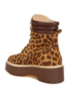 High Ankle Leopard Print Suede Boots