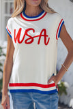 USA Vintage Trimmed Sleeveless Sweater