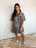 The Lucy Leopard Button Up Dress