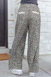 Cheetah Wide Leg Drawstring Knit Pants