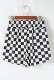 Checkered High Waist Casual Shorts
