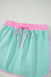 Mint & Pink Shoulder T Shirt Set