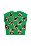 Leopard Checkered Short Sleeve PLUS Sweater