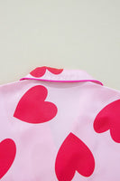 Pink Classic Heart Valentines Pajamas Set