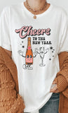 Cheers To The New Year Champagne Glass PLUS Tee