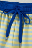Stripe Terry Knit Top & Shorts Set