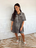 The Lucy Leopard Button Up Dress