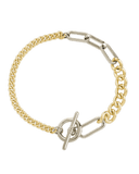 Elaine Dualtone Mixed Chain Toggle Bracelet