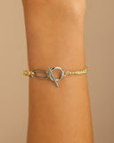 Elaine Dualtone Mixed Chain Toggle Bracelet