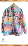 Baha Ranch Retro Pop Western Collage Blazer