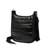 Women's Solid Quilted Shiny Puffer Crossbody Bag