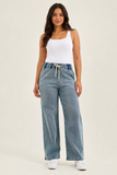 Judy Blue Hight Waist Wilhelmina Baggy Jeans with Md Aged Stone Blue Wash