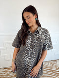 The Lucy Leopard Button Up Dress