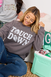 Touchdown Printed Dark Grey Graphic Sweatshirt