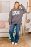 Touchdown Printed Dark Grey Graphic Sweatshirt