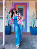 Baha Ranch Retro Pop Western Collage Blazer