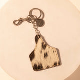 Myra Cow Hair On Hide Tag Key Fob