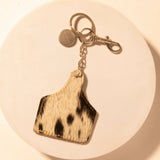 Myra Cow Hair On Hide Tag Key Fob