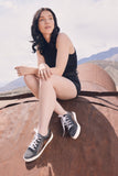 Myra Limited Edition Leather Sneakers for Women - Hand-Tooled Western Lace-Up Shoes with Textured Finish for Everyday Style