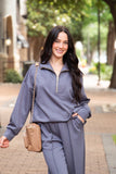 Butter Soft Quarter-Zip Top ONLY, Slate Blue