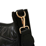 Women's Solid Quilted Shiny Puffer Crossbody Bag