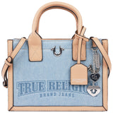 True Religion Bombe Logo Denim Tote with Strap