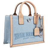 True Religion Bombe Logo Denim Tote with Strap