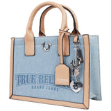 True Religion Bombe Logo Denim Tote with Strap