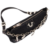 True Religion Horseshoe Chain Denim Shoulder Bag – Charm Detail Zip Top
