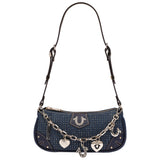 True Religion Sparkle Denim Shoulder Bag