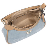 True Religion Blair Denim & PU Shoulder Bag – Logo Denim