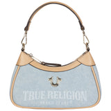True Religion Blair Denim & PU Shoulder Bag – Logo Denim