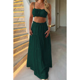 Two Pieces Sleeveless Tank Top And Maxi Skirt Set