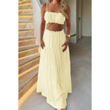 Two Pieces Sleeveless Tank Top And Maxi Skirt Set